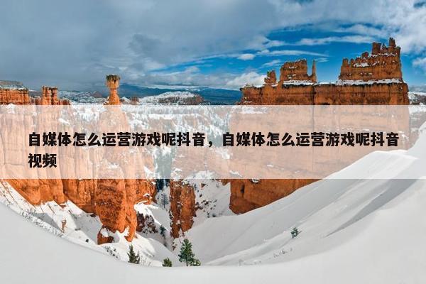 自媒体怎么运营游戏呢抖音，自媒体怎么运营游戏呢抖音视频