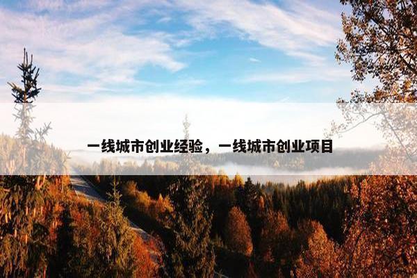 一线城市创业经验，一线城市创业项目