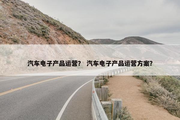 汽车电子产品运营？ 汽车电子产品运营方案？