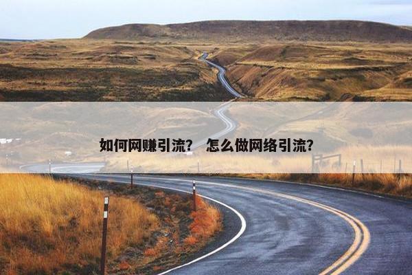 如何网赚引流？ 怎么做网络引流？