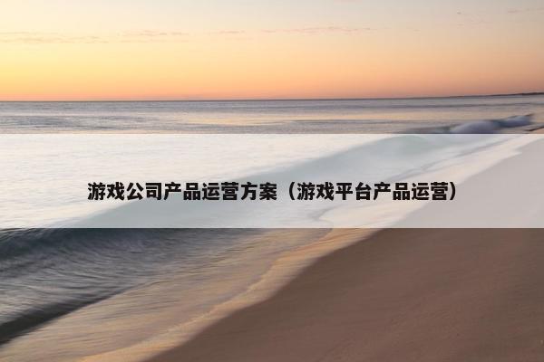 游戏公司产品运营方案（游戏平台产品运营）