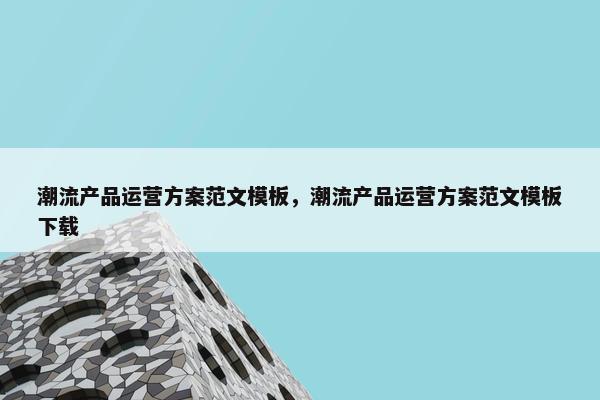 潮流产品运营方案范文模板，潮流产品运营方案范文模板下载
