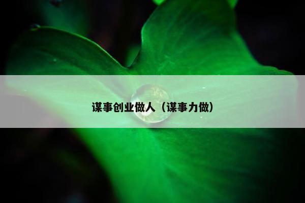 谋事创业做人（谋事力做）