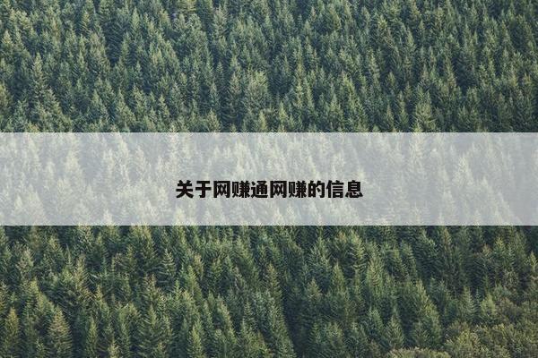 关于网赚通网赚的信息