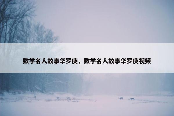 数学名人故事华罗庚，数学名人故事华罗庚视频