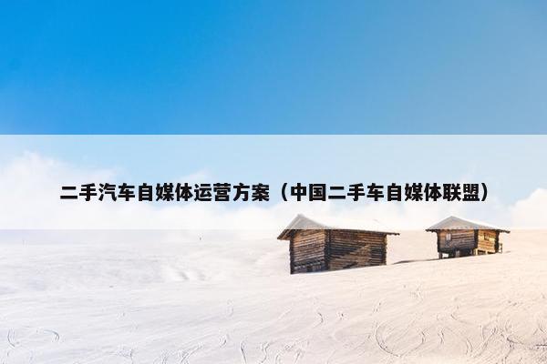 二手汽车自媒体运营方案（中国二手车自媒体联盟）