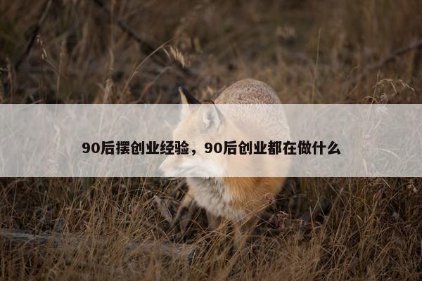 90后摆创业经验，90后创业都在做什么