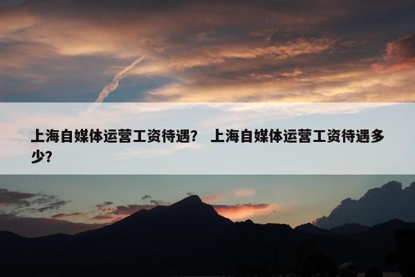 上海自媒体运营工资待遇？ 上海自媒体运营工资待遇多少？