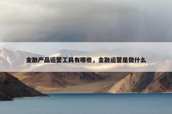 金融产品运营工具有哪些，金融运营是做什么