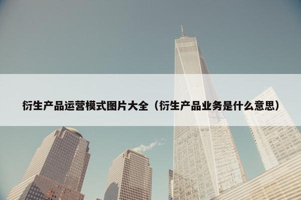 衍生产品运营模式图片大全（衍生产品业务是什么意思）