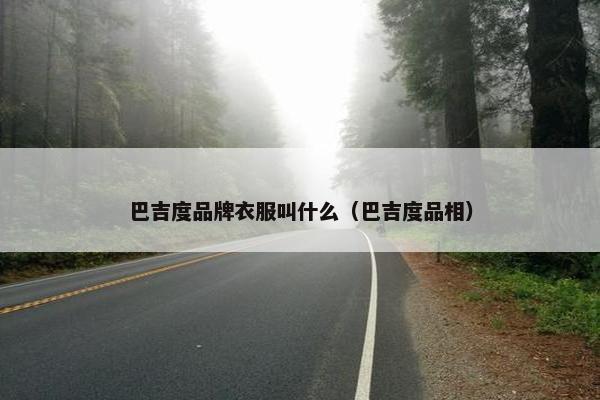 巴吉度品牌衣服叫什么（巴吉度品相）