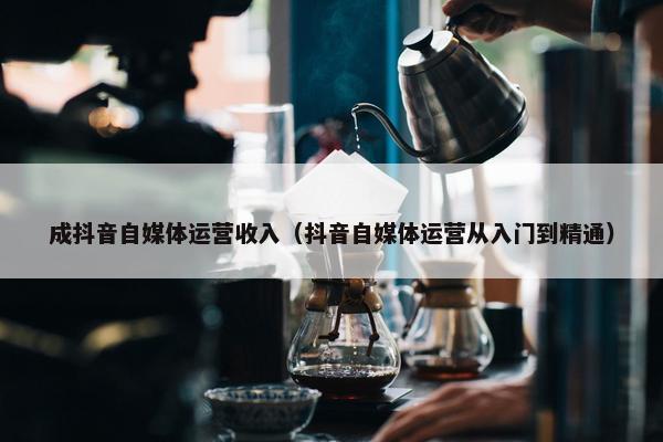 成抖音自媒体运营收入（抖音自媒体运营从入门到精通）
