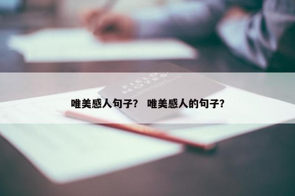 唯美感人句子？ 唯美感人的句子？