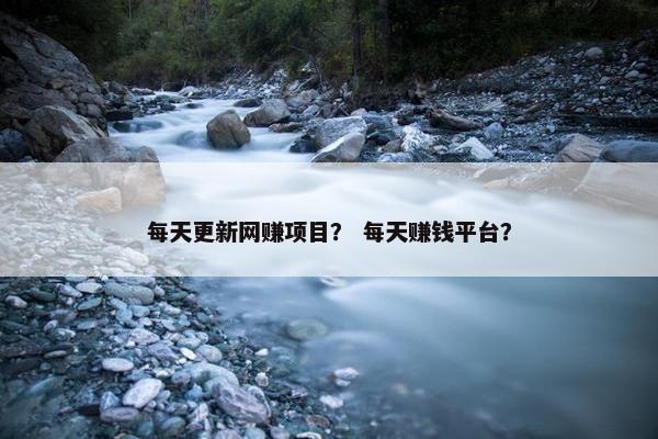 每天更新网赚项目？ 每天赚钱平台？