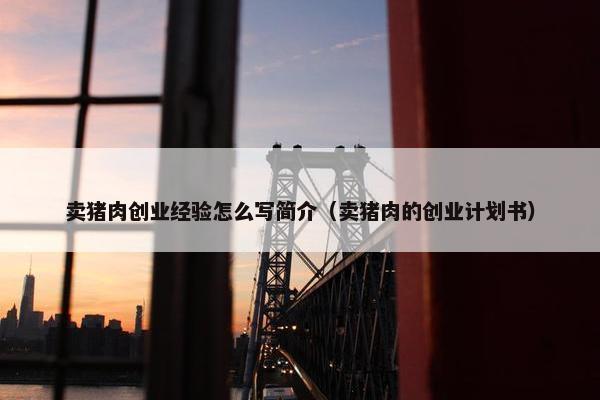 卖猪肉创业经验怎么写简介（卖猪肉的创业计划书）