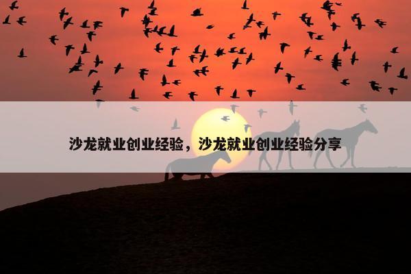 沙龙就业创业经验，沙龙就业创业经验分享
