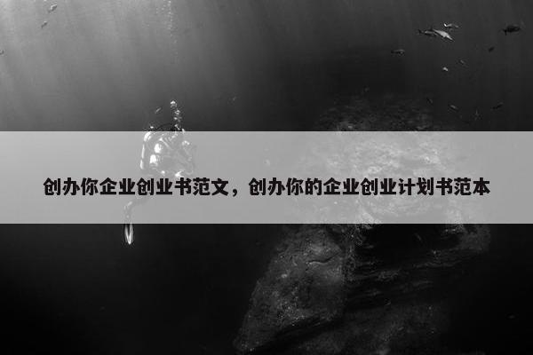 创办你企业创业书范文，创办你的企业创业计划书范本