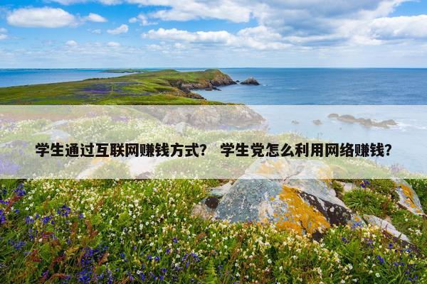 学生通过互联网赚钱方式？ 学生党怎么利用网络赚钱？