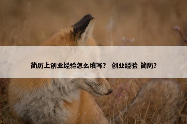 简历上创业经验怎么填写？ 创业经验 简历？