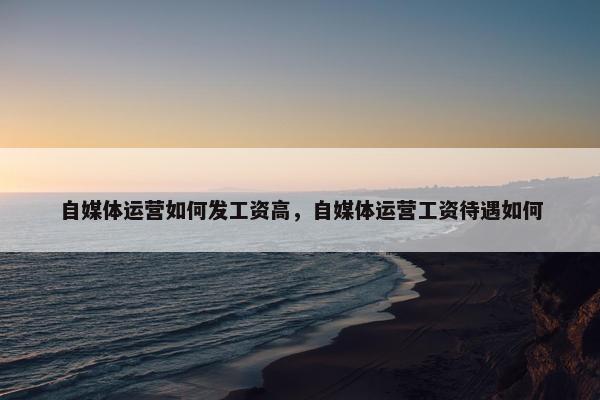 自媒体运营如何发工资高，自媒体运营工资待遇如何