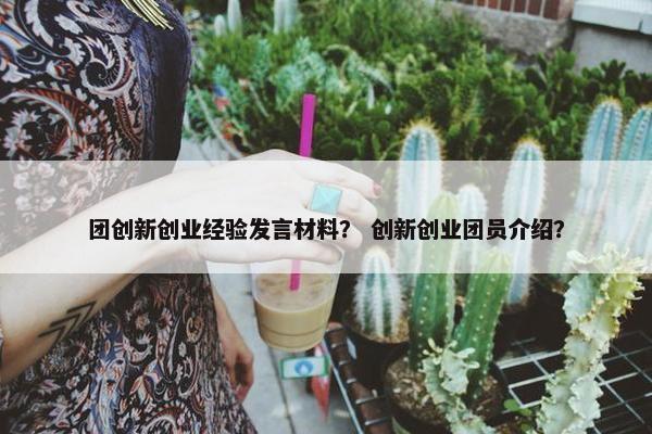 团创新创业经验发言材料？ 创新创业团员介绍？