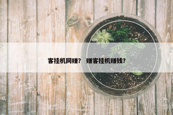 客挂机网赚？ 赚客挂机赚钱？