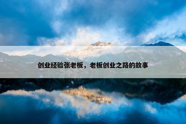 创业经验张老板，老板创业之路的故事