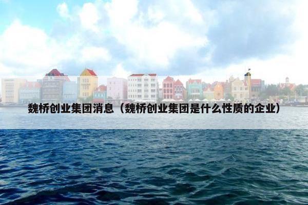 魏桥创业集团消息（魏桥创业集团是什么性质的企业）