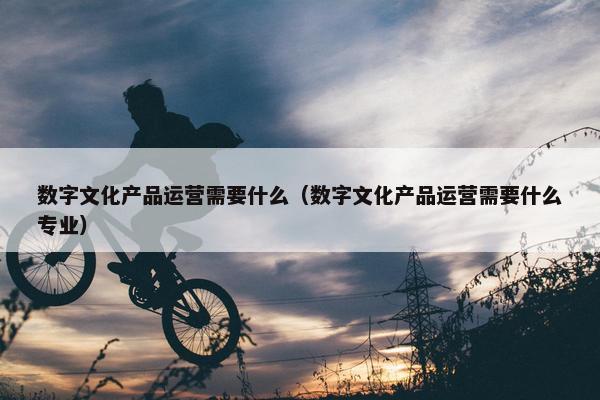 数字文化产品运营需要什么（数字文化产品运营需要什么专业）