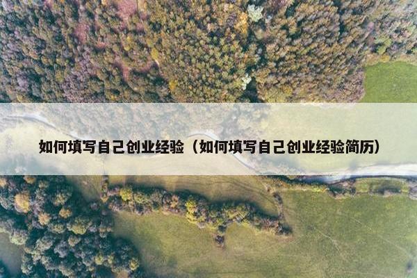 如何填写自己创业经验（如何填写自己创业经验简历）