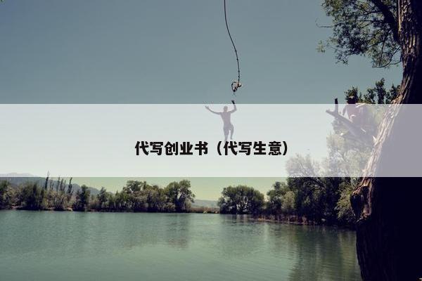 代写创业书（代写生意）
