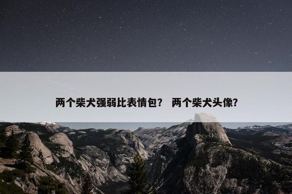 两个柴犬强弱比表情包？ 两个柴犬头像？