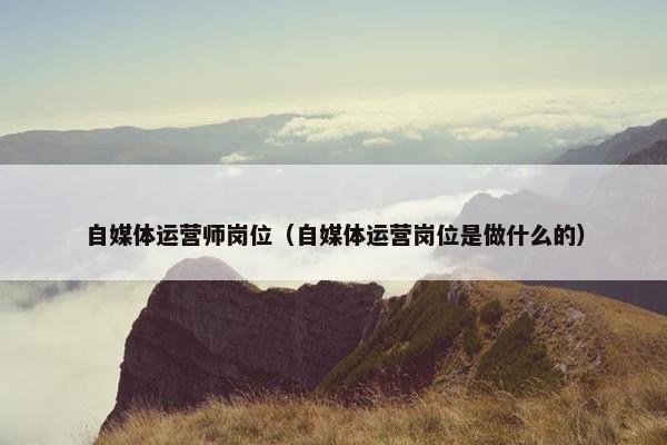 自媒体运营师岗位（自媒体运营岗位是做什么的）