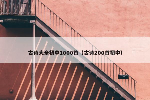 古诗大全初中1000首（古诗200首初中）