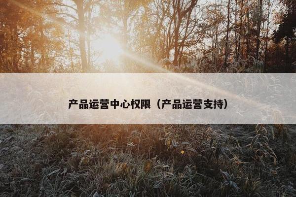 产品运营中心权限（产品运营支持）