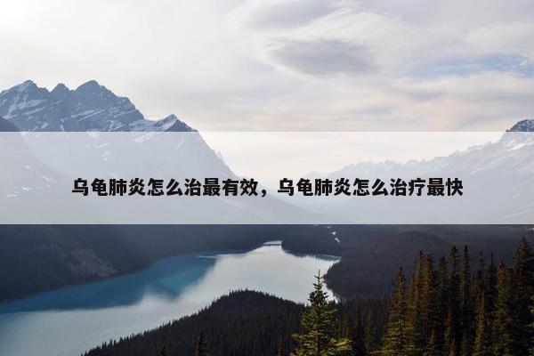 乌龟肺炎怎么治最有效，乌龟肺炎怎么治疗最快