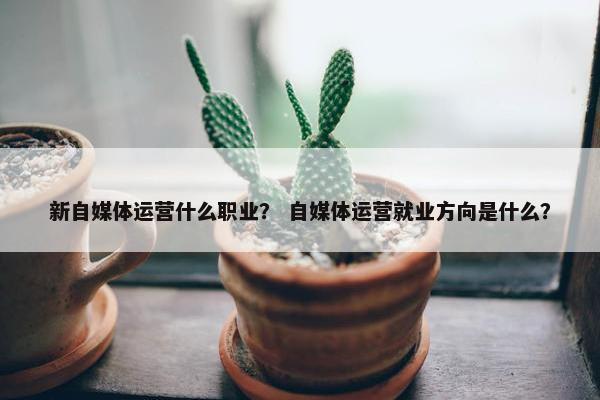 新自媒体运营什么职业？ 自媒体运营就业方向是什么？