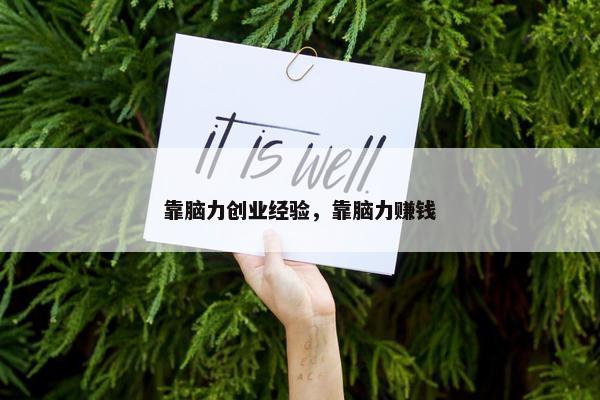 靠脑力创业经验，靠脑力赚钱