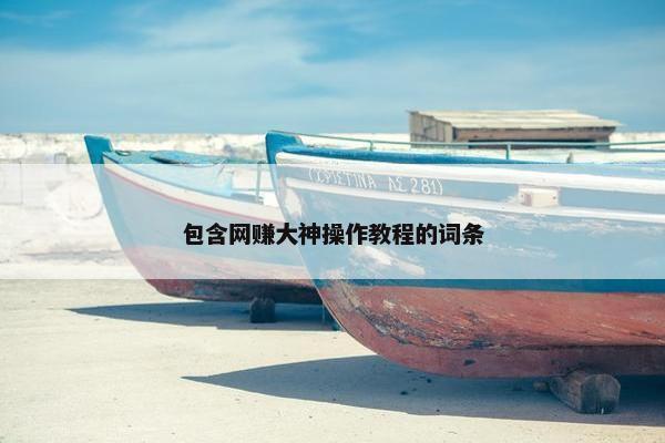 包含网赚大神操作教程的词条