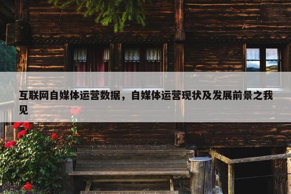 互联网自媒体运营数据，自媒体运营现状及发展前景之我见