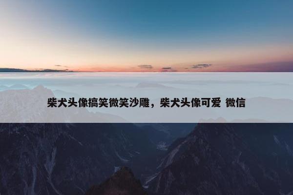 柴犬头像搞笑微笑沙雕，柴犬头像可爱 微信