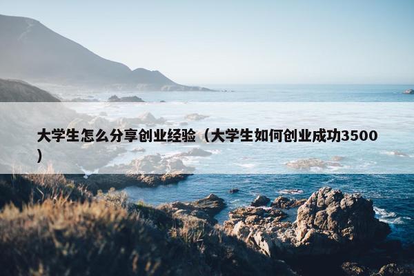 大学生怎么分享创业经验（大学生如何创业成功3500）