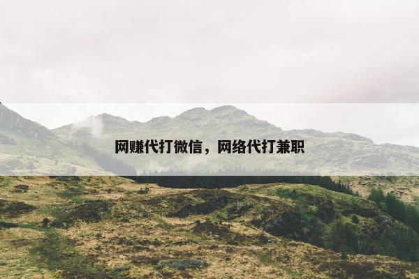 网赚代打微信，网络代打兼职