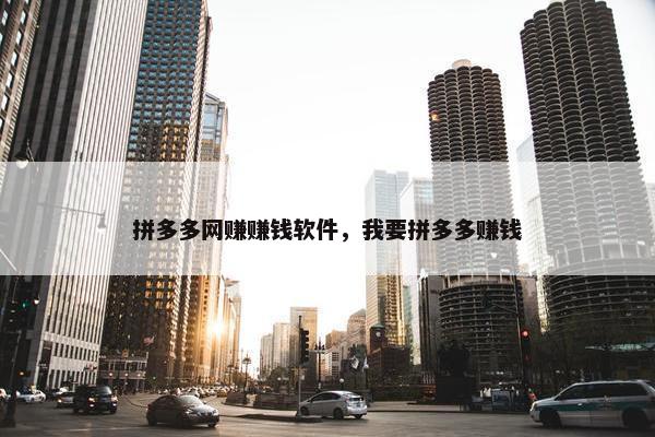 拼多多网赚赚钱软件，我要拼多多赚钱