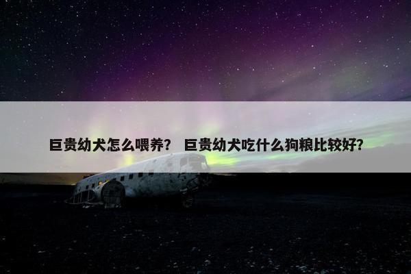 巨贵幼犬怎么喂养？ 巨贵幼犬吃什么狗粮比较好？