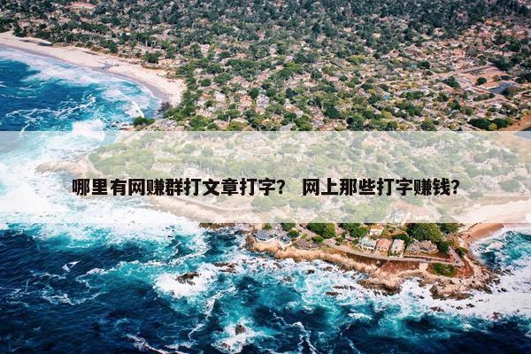 哪里有网赚群打文章打字？ 网上那些打字赚钱？