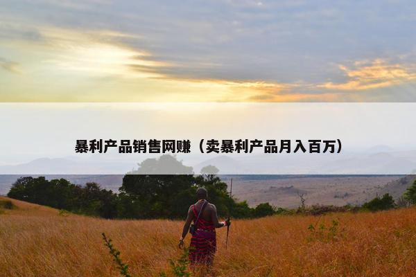 暴利产品销售网赚（卖暴利产品月入百万）