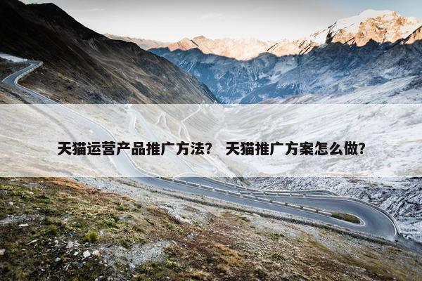 天猫运营产品推广方法？ 天猫推广方案怎么做？