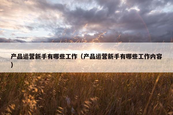 产品运营新手有哪些工作（产品运营新手有哪些工作内容）