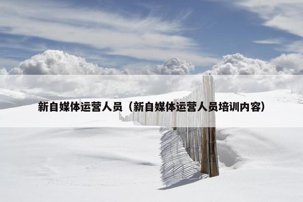 新自媒体运营人员（新自媒体运营人员培训内容）